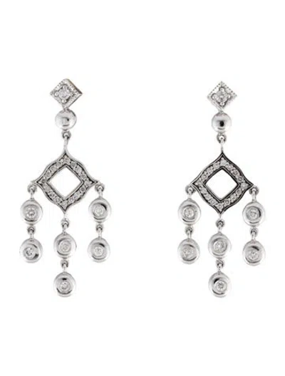 Pre-owned Earrings 14k Diamond Drop  In Multi