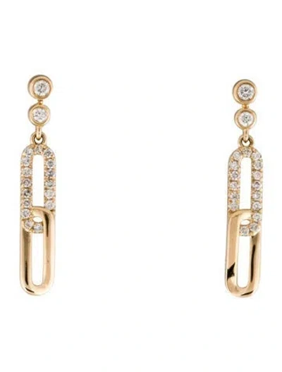 Pre-owned Earrings 14k Diamond Drop  In Multi