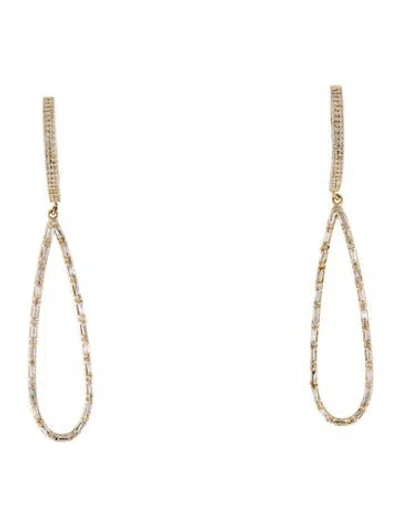 Pre-owned Earrings 14k Diamond Drop  In Multi