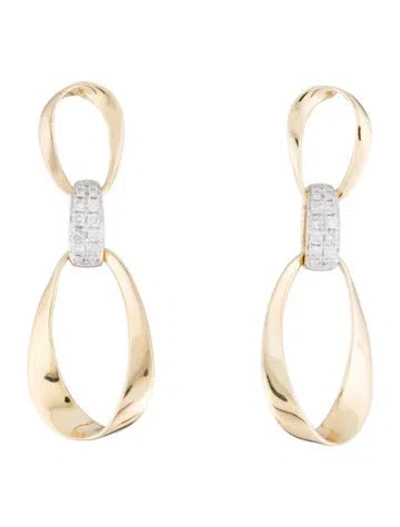 Pre-owned Earrings 14k Diamond Drop  In Multi