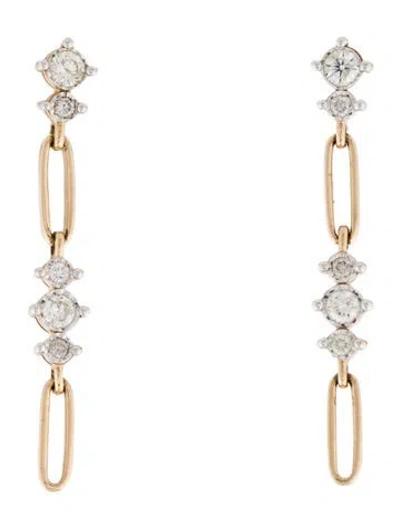 Pre-owned Earrings 14k Diamond Drop  In Multi