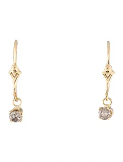 Pre-owned Earrings 14k Diamond Drop  In Multi