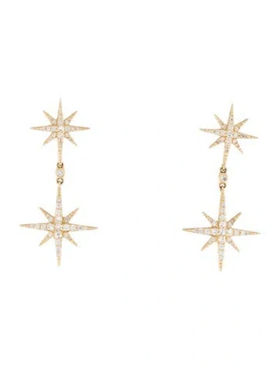 Pre-owned Earrings 14k Diamond Drop  In Multi