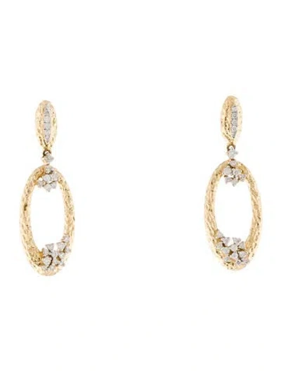 Pre-owned Earrings 14k Diamond Drop  In Multi
