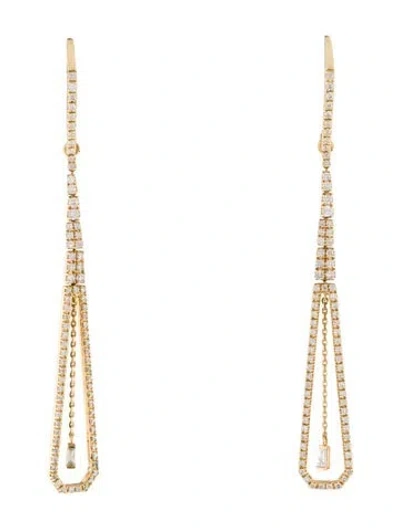 Pre-owned Earrings 14k Diamond Drop  In Multi