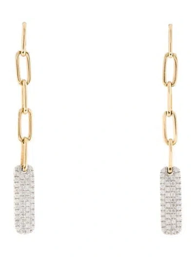Pre-owned Earrings 14k Diamond Drop  In Multi