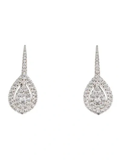 Pre-owned Earrings 14k Diamond Drop  In Multi