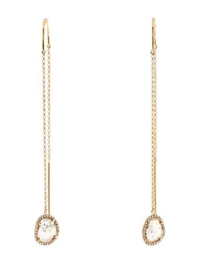 Pre-owned Earrings 14k Diamond Drop  In Multi
