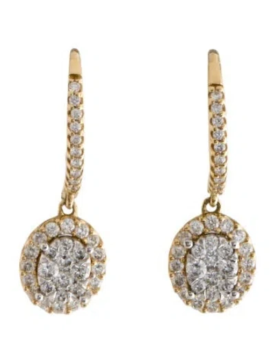 Pre-owned Earrings 14k Diamond Drop  In Multi