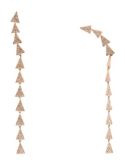 Pre-owned Earrings 14k Diamond Ear Climber Drop  In Multi