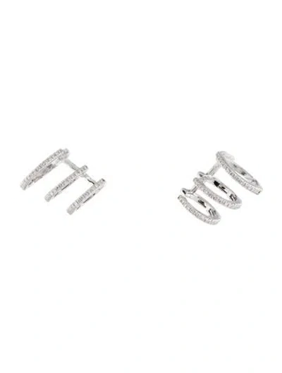 Pre-owned Earrings 14k Diamond Ear Climbers In Multi
