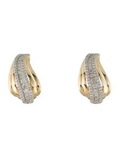 Pre-owned Earrings 14k Diamond Earclip  In Multi