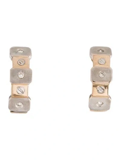 Pre-owned Earrings 14k Diamond Earclip  In Multi