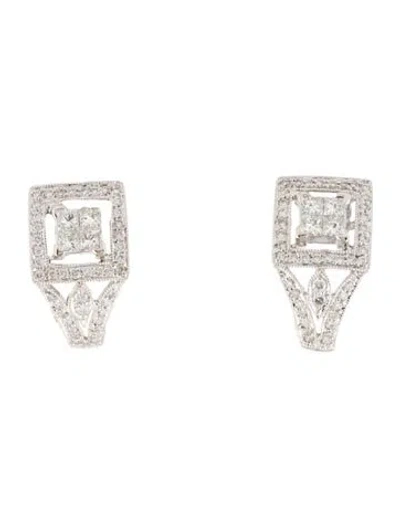 Pre-owned Earrings 14k Diamond Earclip  In Multi