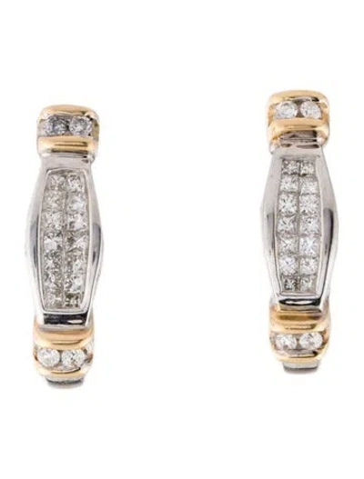 Pre-owned Earrings 14k Diamond Earclips In Multi