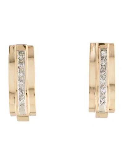 Pre-owned Earrings 14k Diamond Earclips In Multi