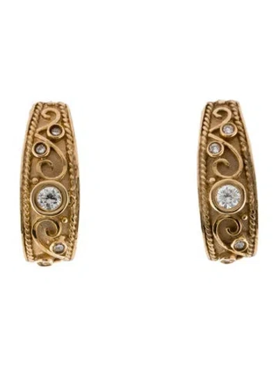 Pre-owned Earrings 14k Diamond Earclips In Multi