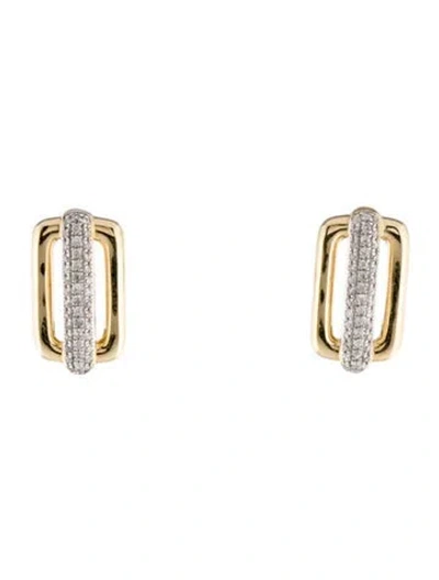 Pre-owned Earrings 14k Diamond Earclips In Multi