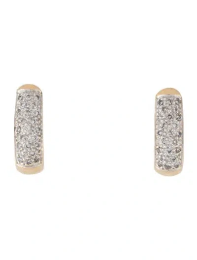 Pre-owned Earrings 14k Diamond Earclips In Multi