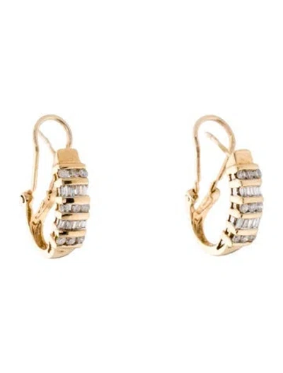 Pre-owned Earrings 14k Diamond Earclips In Multi