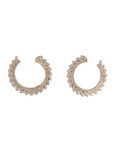 Pre-owned Earrings 14k Diamond  In Multi