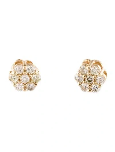 Pre-owned Earrings 14k Diamond  In Multi