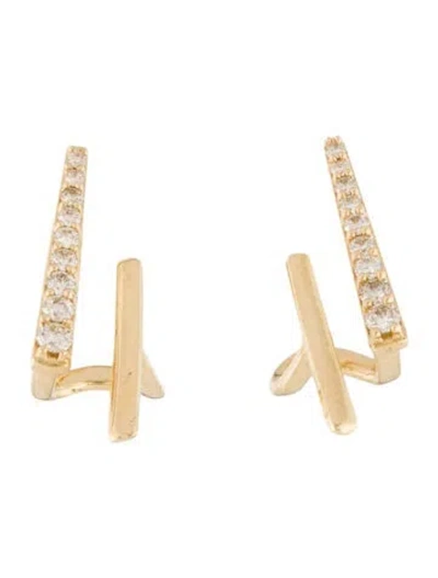 Pre-owned Earrings 14k Diamond  In Multi