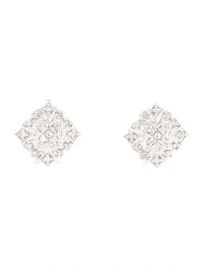 Pre-owned Earrings 14k Diamond Filigree Earclips In Multi