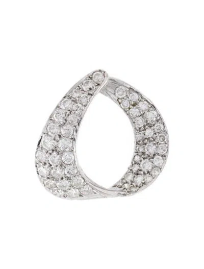 Pre-owned Earrings 14k Diamond Flat Inside Out Single Hoop Earring In Multi