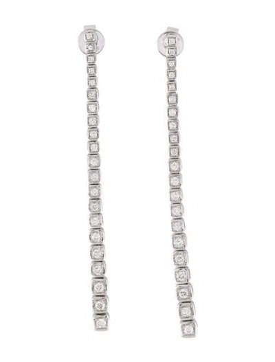 Pre-owned Earrings 14k Diamond Graduated Drop  In Multi