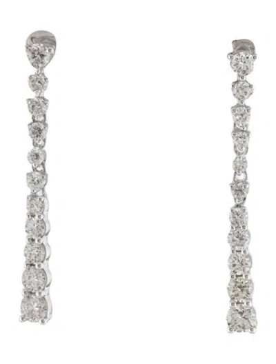 Pre-owned Earrings 14k Diamond Graduated Drop  In Multi