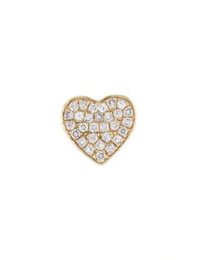 Pre-owned Earrings 14k Diamond Heart Single Stud Earring In Multi