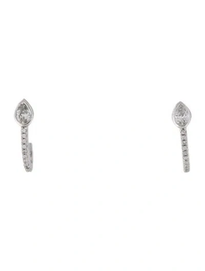 Pre-owned Earrings 14k Diamond Hook Stud  In Multi