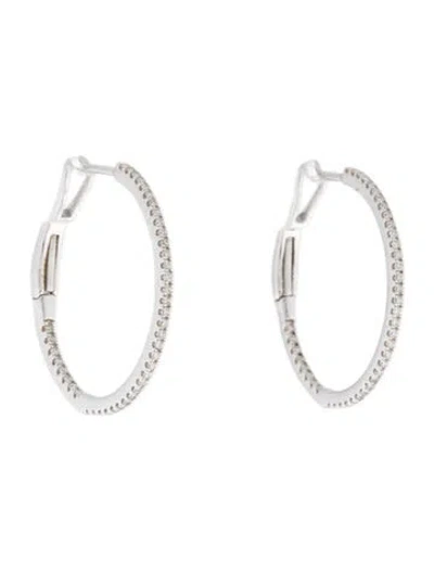 Pre-owned Earrings 14k Diamond Hoop Earclip  In Multi