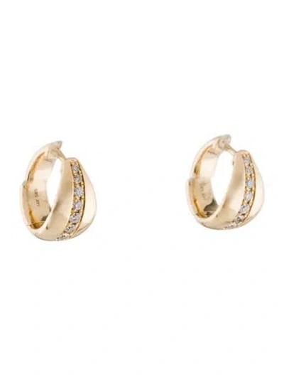 Pre-owned Earrings 14k Diamond Hoop  In Multi