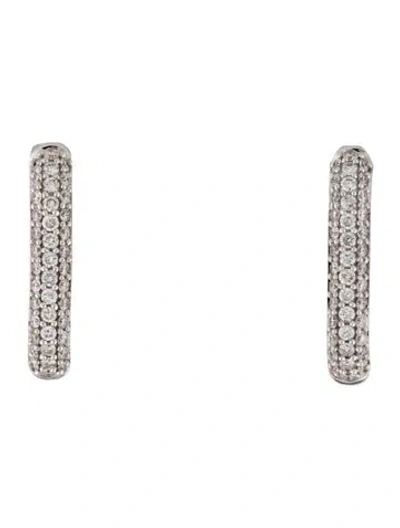 Pre-owned Earrings 14k Diamond Hoop  In Multi
