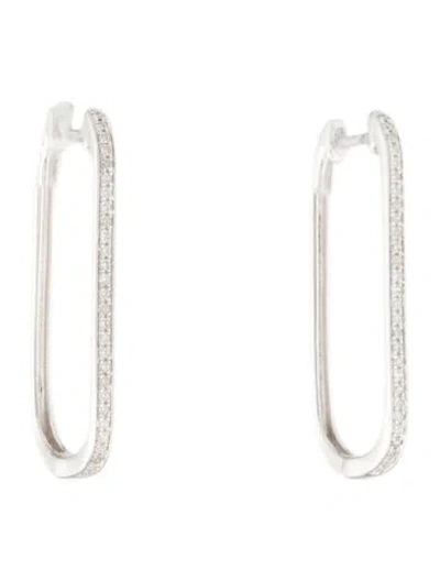 Pre-owned Earrings 14k Diamond Hoop  In Multi