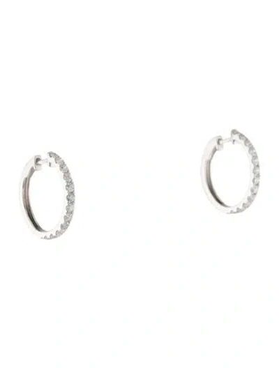 Pre-owned Earrings 14k Diamond Hoop  In Multi