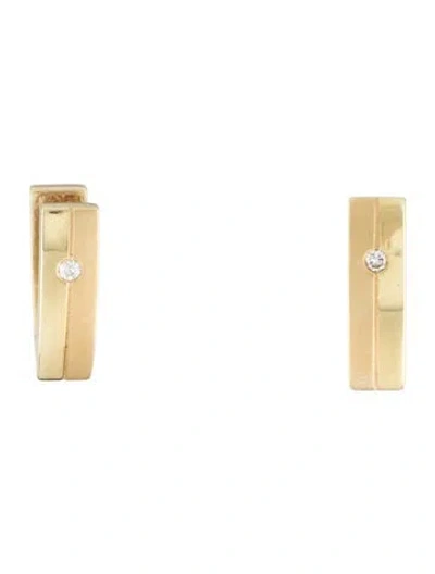 Pre-owned Earrings 14k Diamond Hoop  In Multi