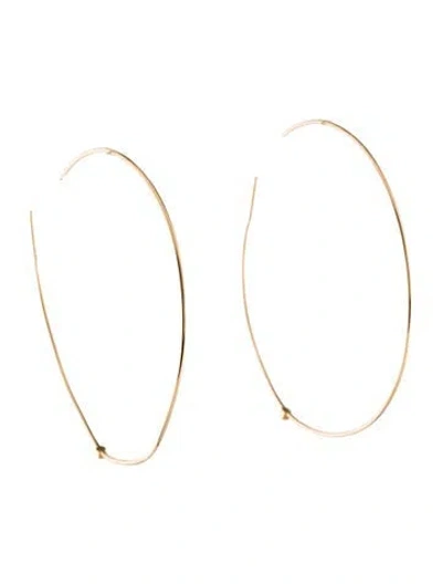 Pre-owned Earrings 14k Diamond Hoop  In Multi