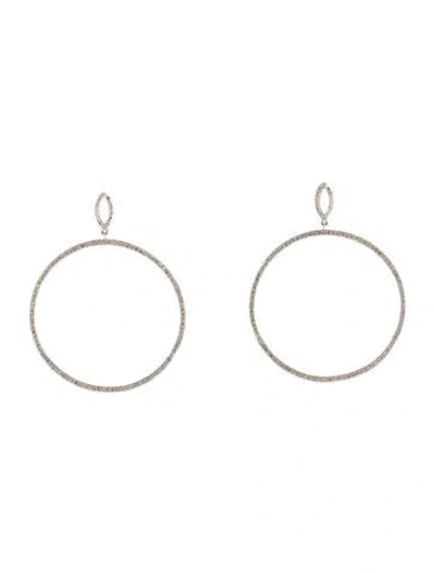 Pre-owned Earrings 14k Diamond Hoop  In Multi