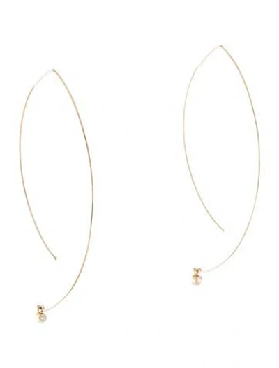 Pre-owned Earrings 14k Diamond Hoop  In Multi