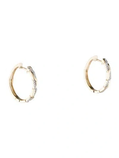 Pre-owned Earrings 14k Diamond Hoop  In Multi