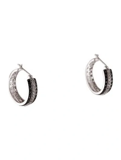 Pre-owned Earrings 14k Diamond Hoop  In Multi
