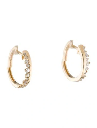 Pre-owned Earrings 14k Diamond Hoop  In Multi