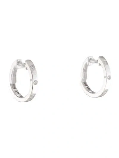 Pre-owned Earrings 14k Diamond Hoop  In Multi