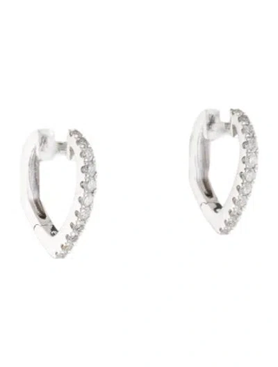 Pre-owned Earrings 14k Diamond Hoop  In Multi