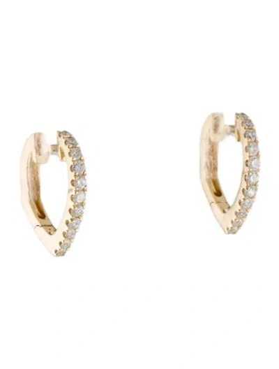Pre-owned Earrings 14k Diamond Hoop  In Multi