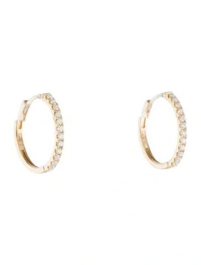 Pre-owned Earrings 14k Diamond Hoop  In Multi