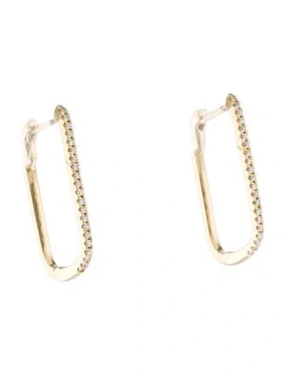 Pre-owned Earrings 14k Diamond Hoop  In Multi